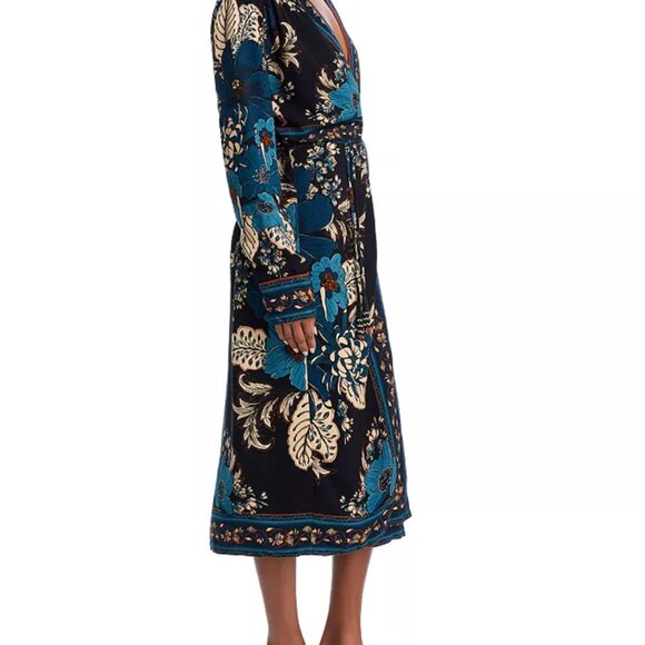 NWT FARM Rio Blossom Tapestry Black Midi Dress Women Size S - Picture 2 of 5
